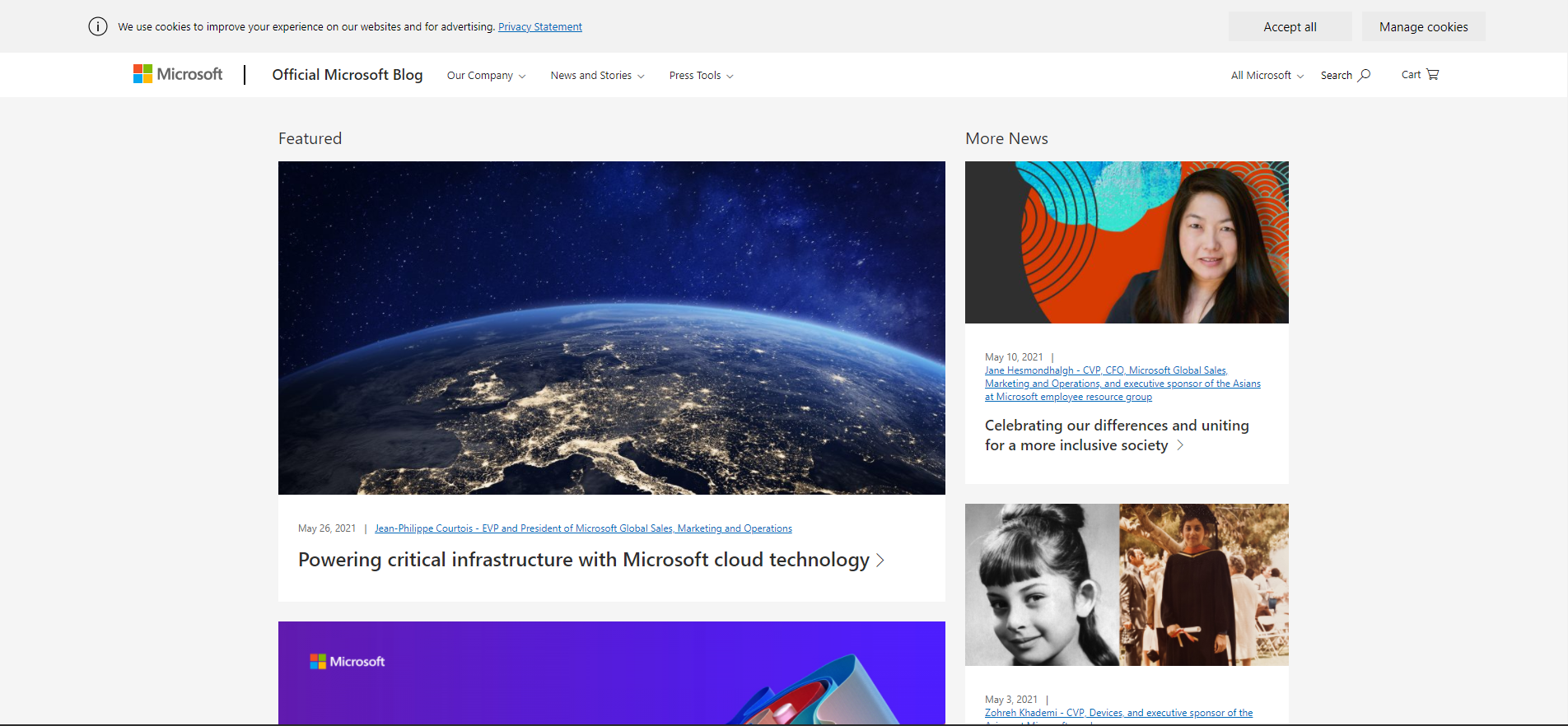 Microsoft Blog websitesi